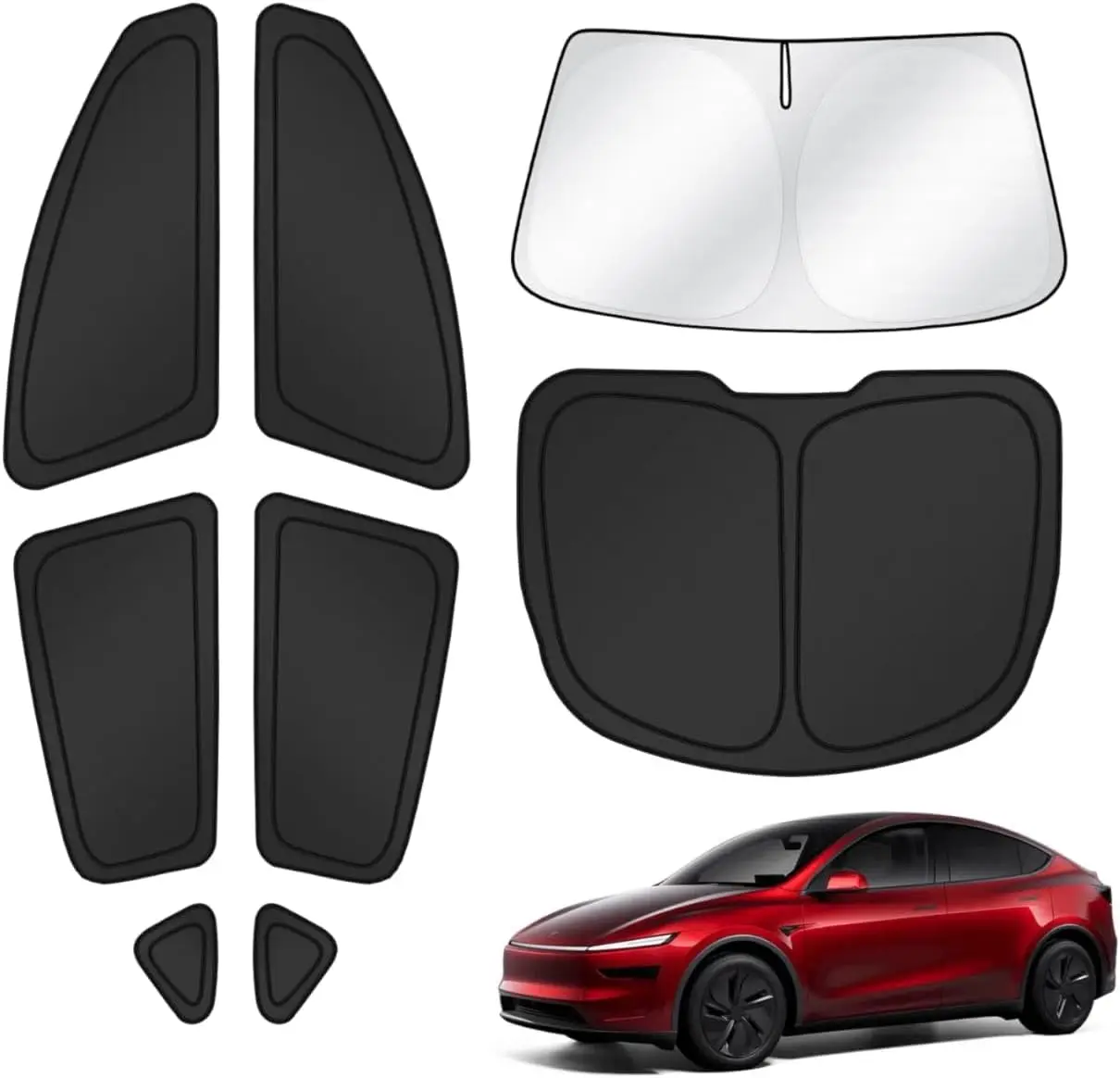 

Tesla Model Y Window Shades Full Set Blackout Privacy Sunshades Foldable Cover 8PCS for Juniper 2025-2026