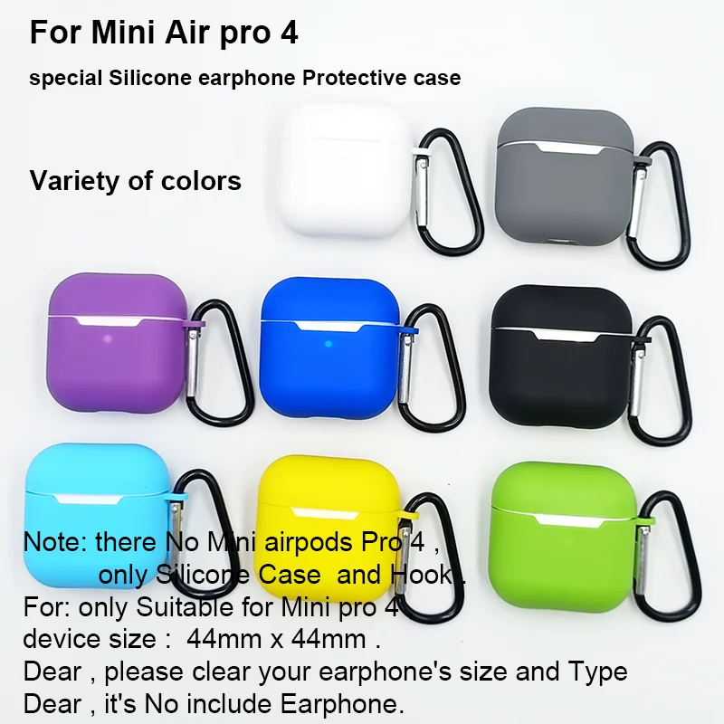 سماعات أذن TWS Mini Pro 4 مزودة بتقنية البلوتوث وحافظة من السيليكون لهاتف Air Mini Pro 4 وحافظة ملحقات Air Mini Pro4