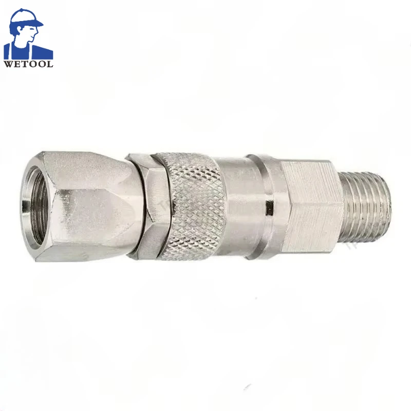 

1/4 inch High Pressure Washer Connector Hose Fitting Stainless Steel Swivel Joint for Airless Spray Gun Paint Sprayer