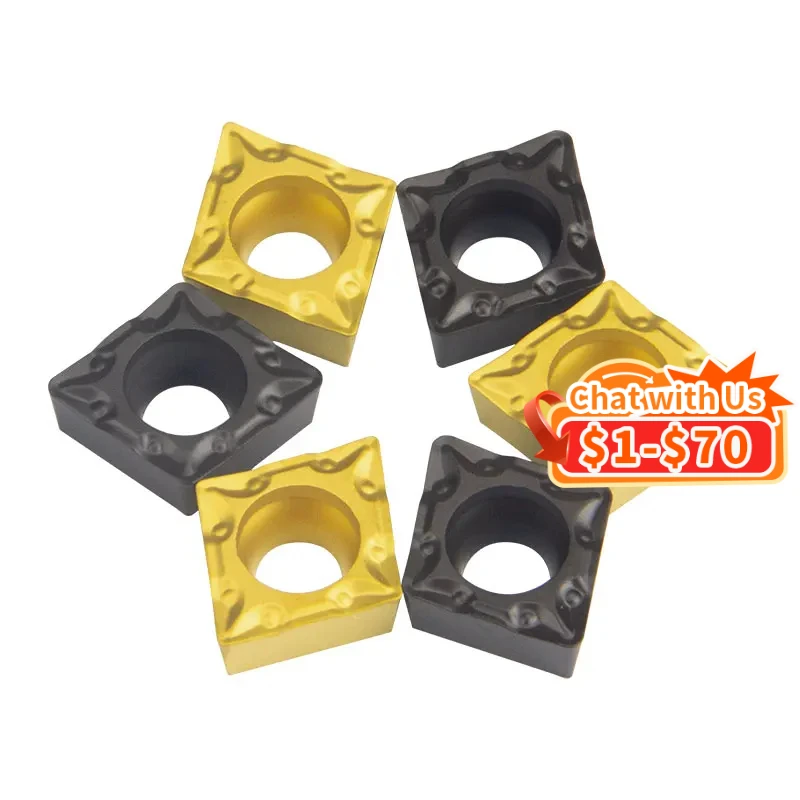 

Набор токарных пластин, твердосплавные втулки CCMT09T302/04/08 H01/KT930S/YZ15TF/YZ735, CCMT 09, 10 шт