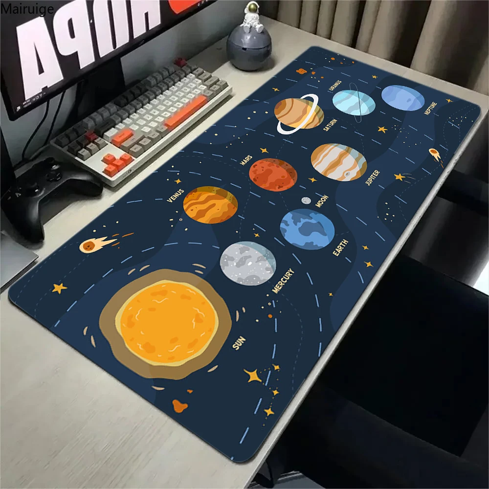 Planets in the solar system Large Gaming Mousepad Game Rubber Computer Mouse Mat Anime Mouse Pad Gamer Locking Edge Accessories
