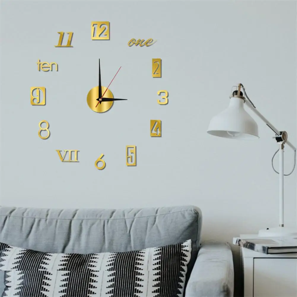 DIY Luminous Wall Clock Silent Movement Easy-to-read Decorative Modern Wall Clock for Living Room Bedroom
