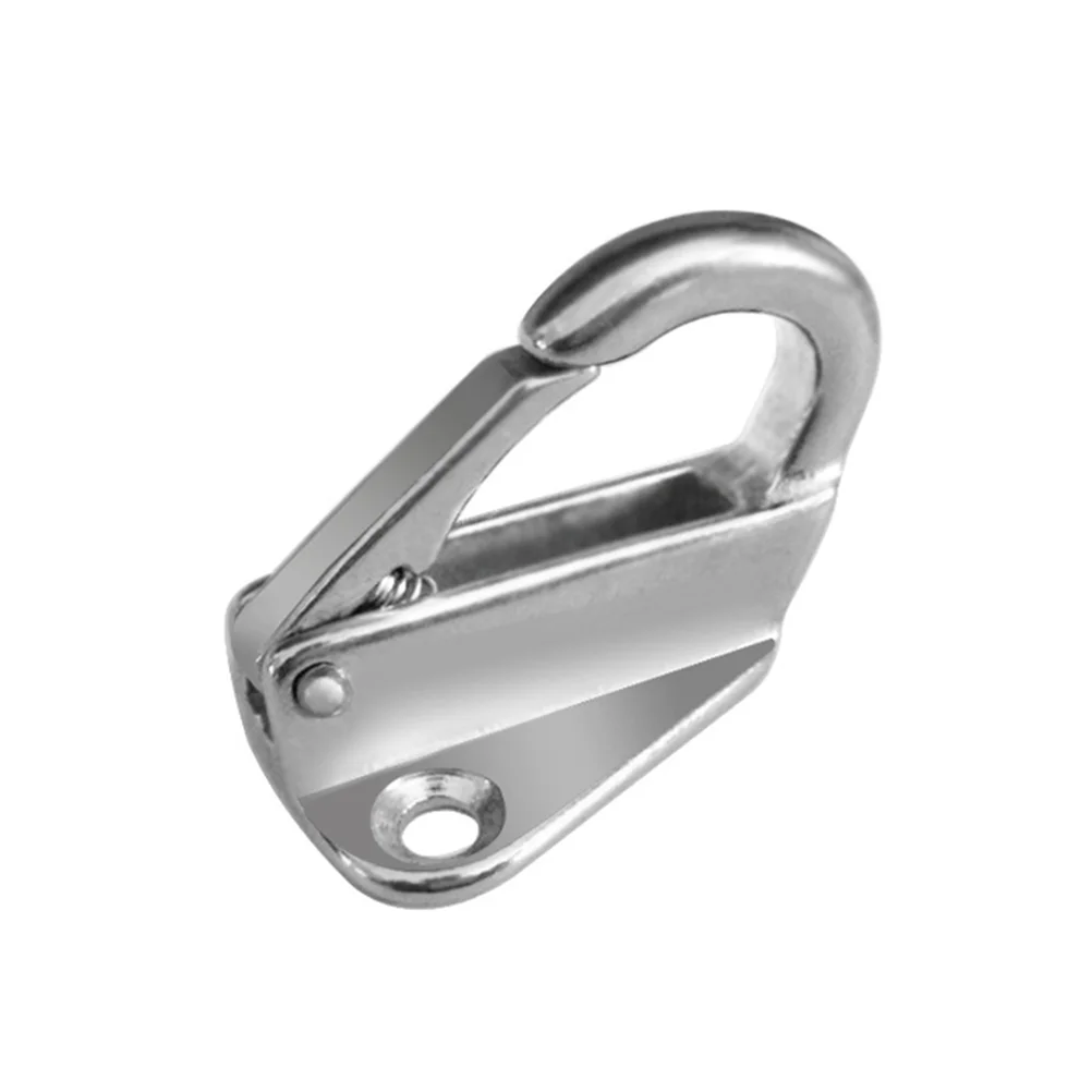 Marine Grade Stainless Steel Spring Hook Snap Attach Rope Boat Sail Tug Ship Marine (Silver) boat hooks