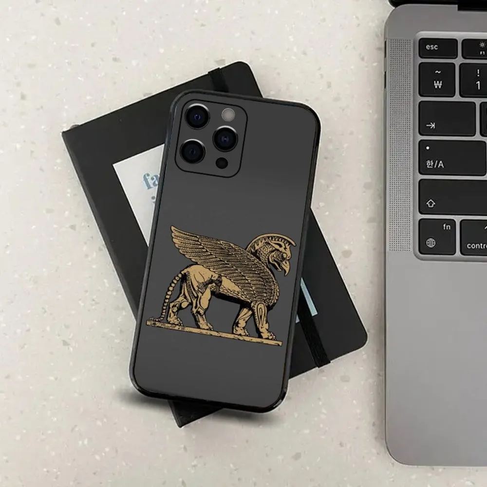 Lamassu Assyrian Mesopotamian  Phone Case For Apple iPhone 15,14,13,12,11,Pro,X,XS,Max,XR,Plus,Mini Soft Black Cover