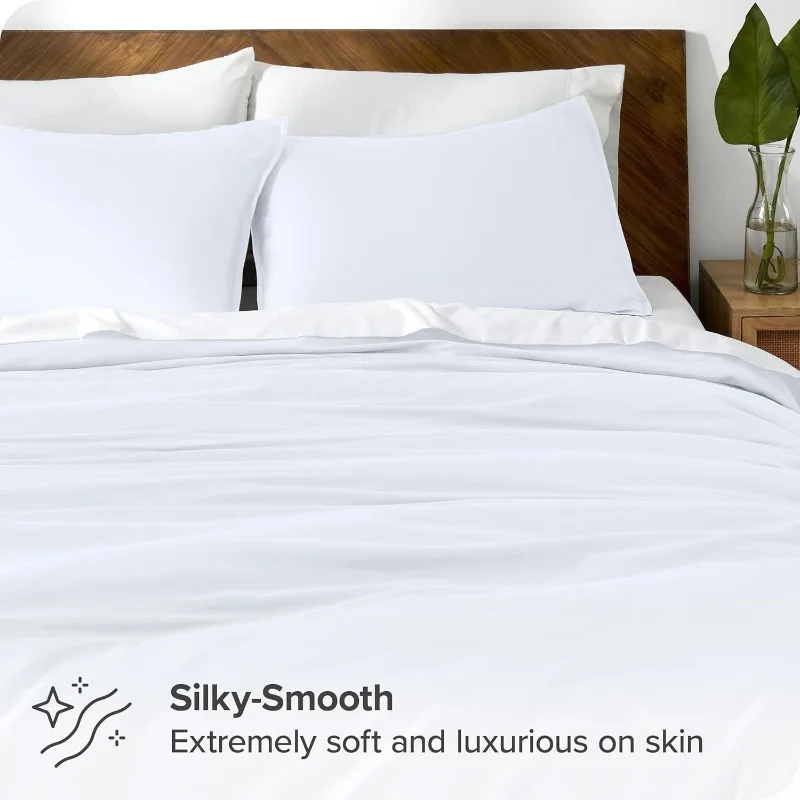 3pcs Lyocell Duvet Cover Set Luxury Solid Silky Cooling Bedding Set(no Sheet) Quilt Cover+Pillowcases Twin Queen King Home Use