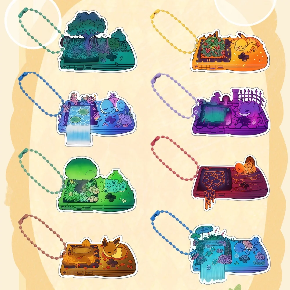 لبوكيمون تشارماندر Bulbasaur السنجاب Eevee Gengar لتقوم بها بنفسك الكرتون لطيف سلسلة مفاتيح مصنوعة من الأكريليك قلادة أنيمي الكلاسيكية جمع لعبة