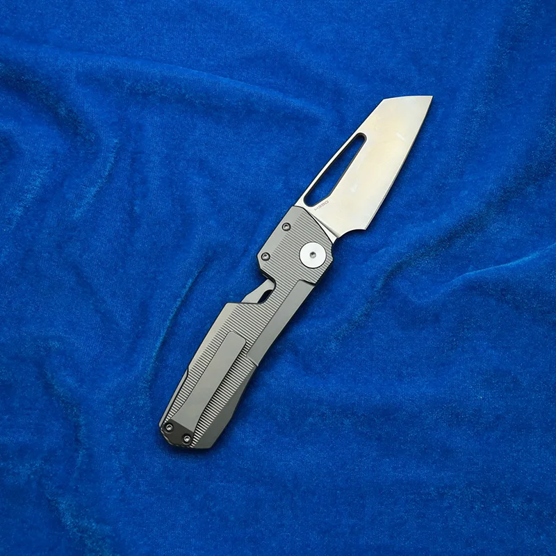LEMIFSHE WinterPudding 8ight Magnet Innen M390 Klinge Keramiklager Titangriff Taschen-EDC-Werkzeug Camp Hunt Klappmesser b