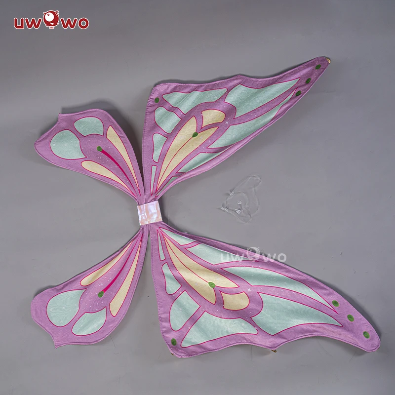 UWOWO Bloomm Enchantixx Flora Cosplay Costume Big Fairy Wings Cosplay Outfit Butterfly Fairy Girl Wing