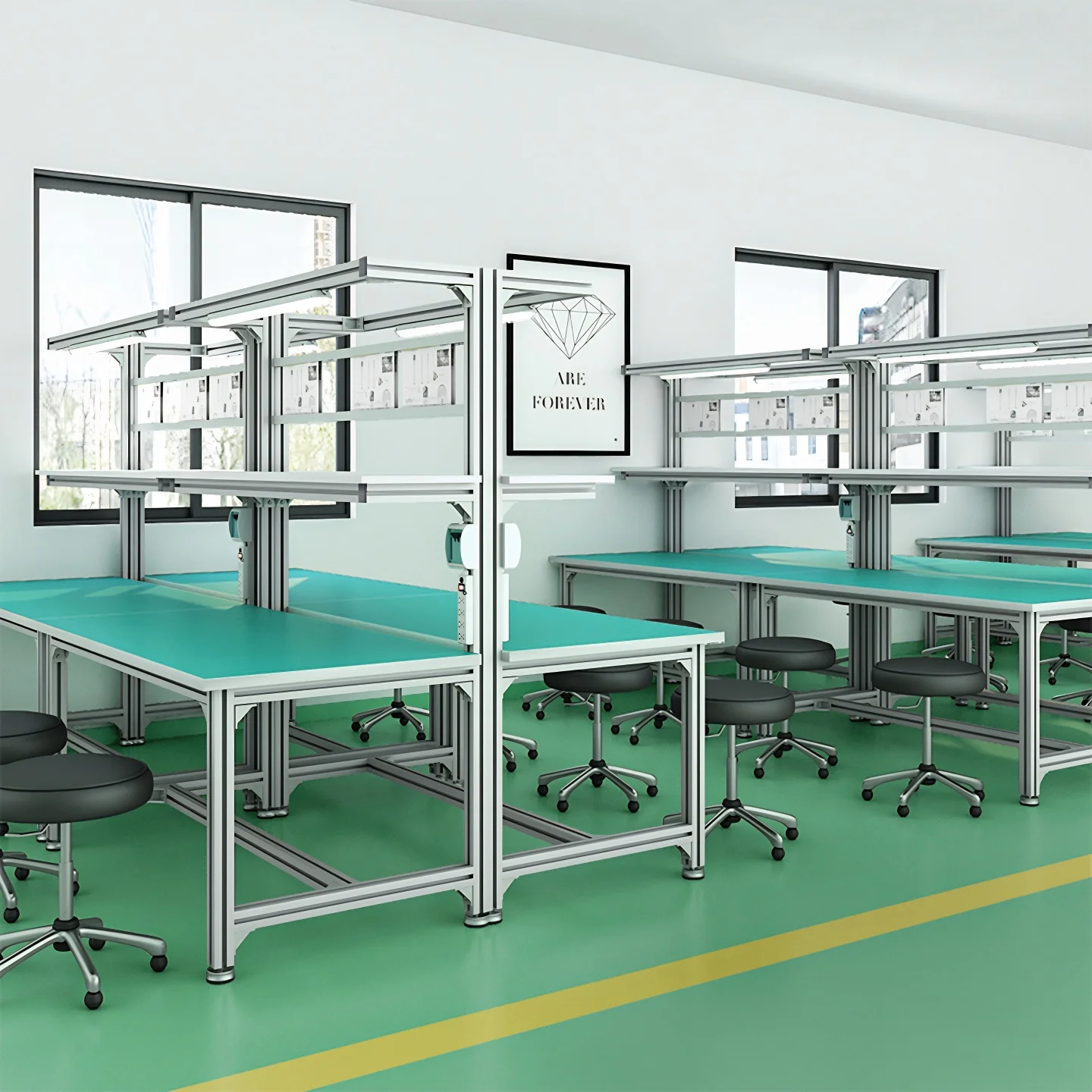 Aluminum alloy profile anti-static workbench workshop production line inspection console multi-functional table customization