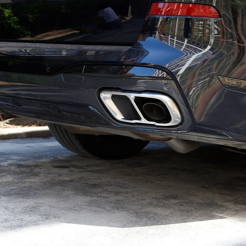 Stainless steel M Sport Version Car Pipe Throat Exhaust Outputs Tail Frame Trim For BMW X5 G05 X7 G07 2019-22 Cover Accessories
