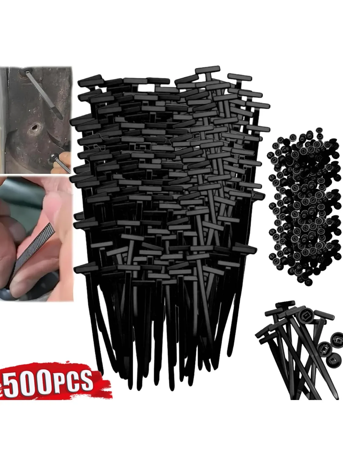 Boucle d'attache de câble universelle en Nylon, vis de fixation automatique universelle, Clip de remplacement, attaches d'outils d'attache de câble en plastique pour la réparation automobile