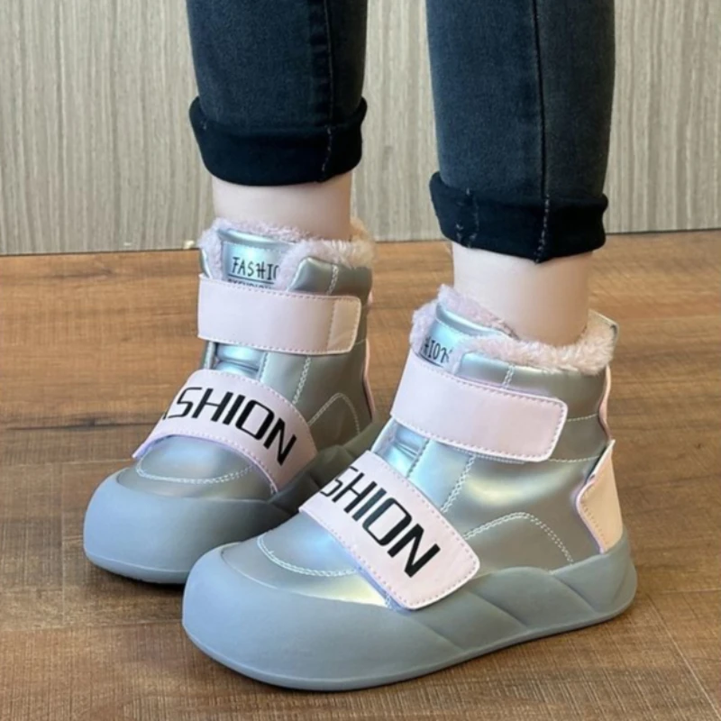 Fashion Girls Winter Snow Boots 2026 New Heavy Duty Furry Lining High Top Waterproof Warmth Shoes
