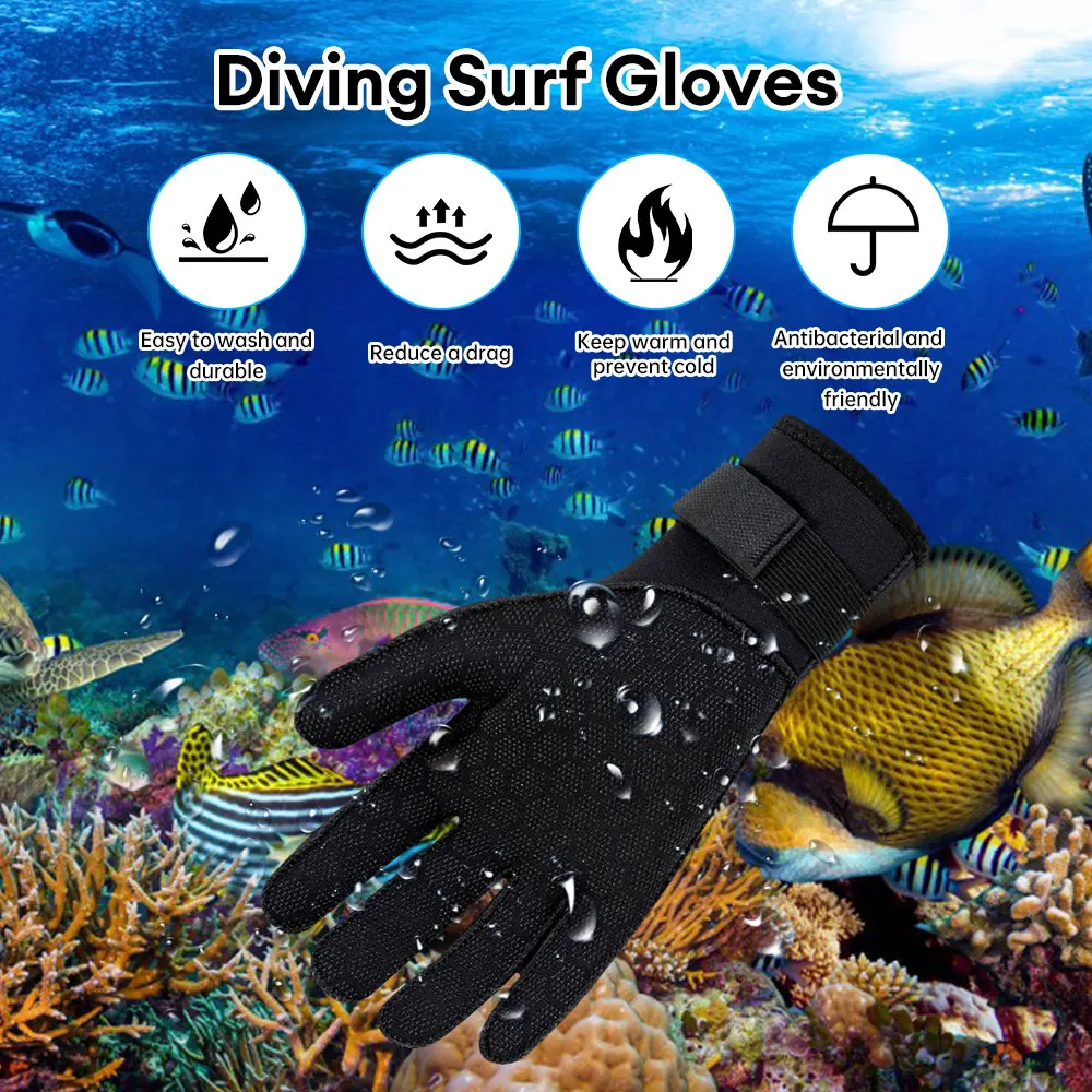 Diving Gloves Surf Wetsuit Gloves 3 mm Neoprene Warm Anti-Slip Flexible for Spearfishing Swimming Rafting Kayaking Paddling