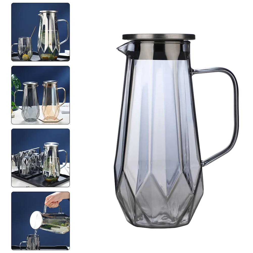 

Glass Bottle Handle Cold Water Jug Coffee Carafe Pitcher Fruit Juice Beverages Multi-function Tea