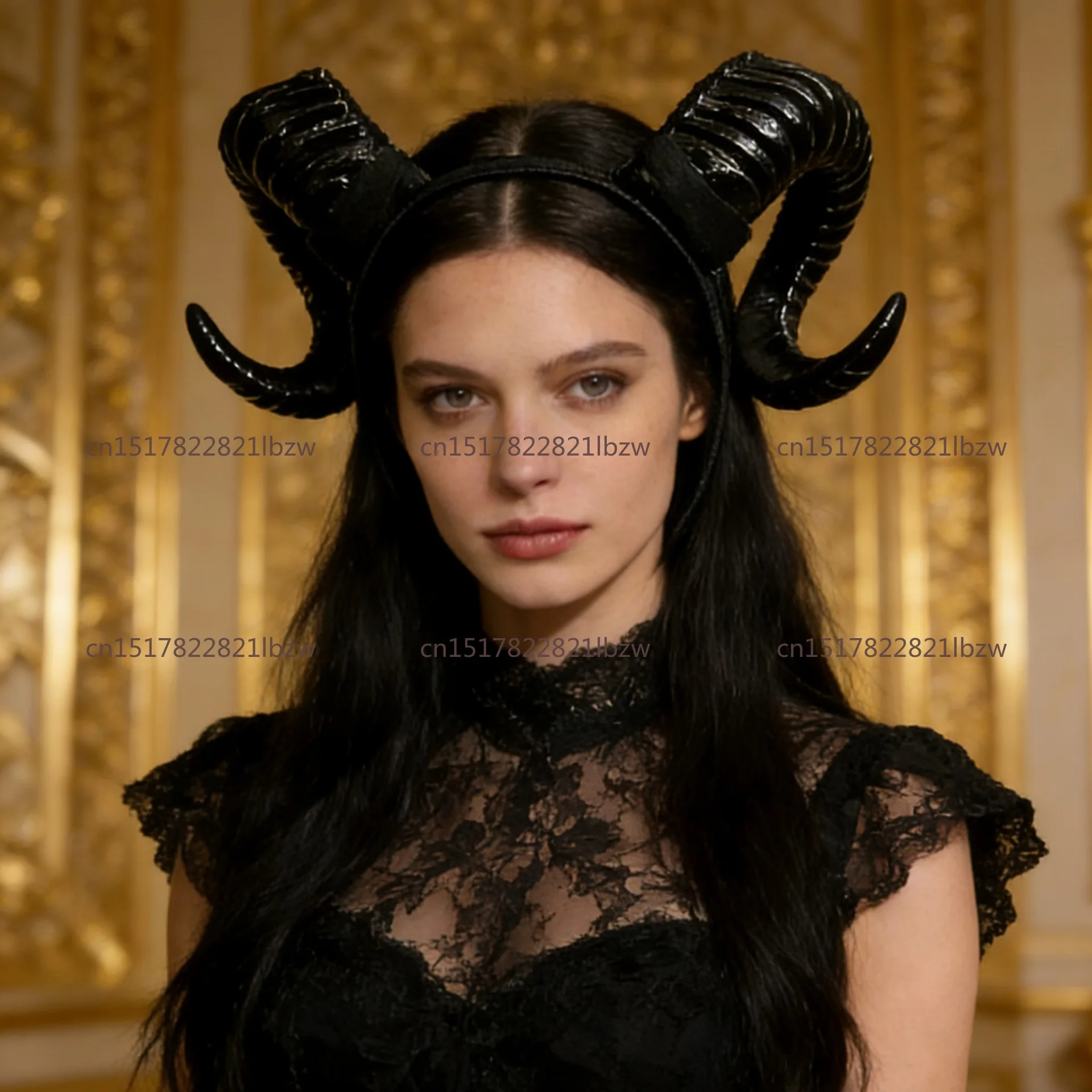 Halloween props dress up simulation sheep horn demon headband dark cos headgear party haunted house horn accessories