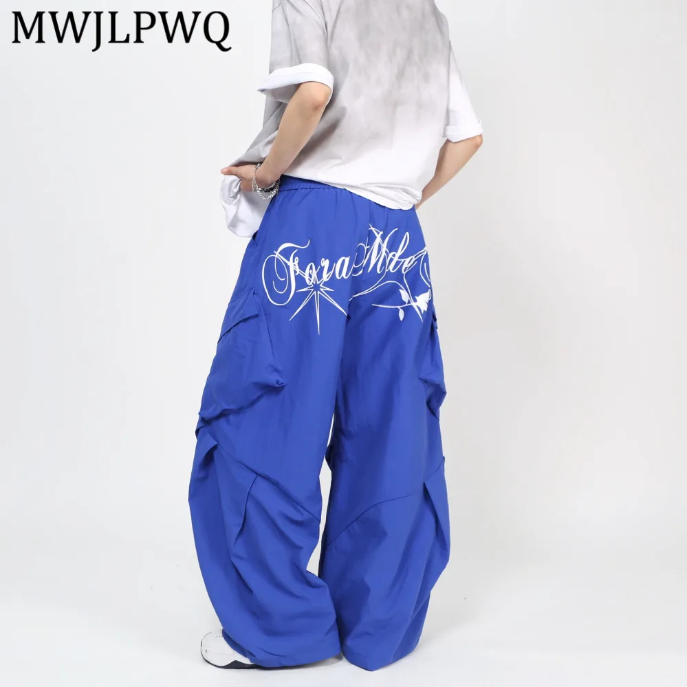 

MWJLPWQ American Street Style Quick-Dry Multi-Pocket Cargo Pants For Men And Women Hip-Hop Loose-Fitting Casual Trousers 14444