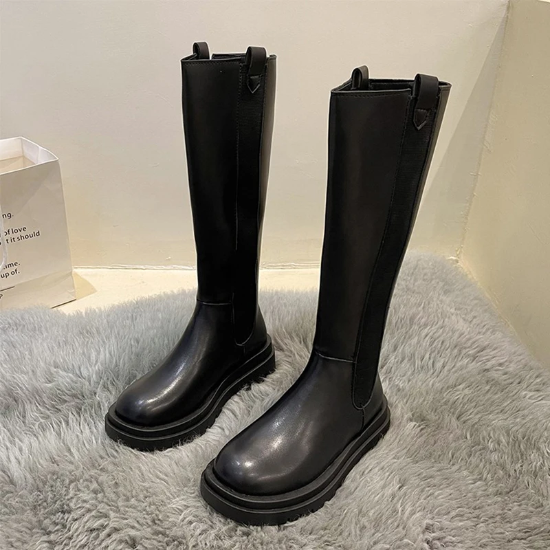 

Women Flats Platform Knee High Boots Fashion Winter Woman Shoes 2025 Trend Sport High Boots Warm Casual Shoes Snow Botas Mujer