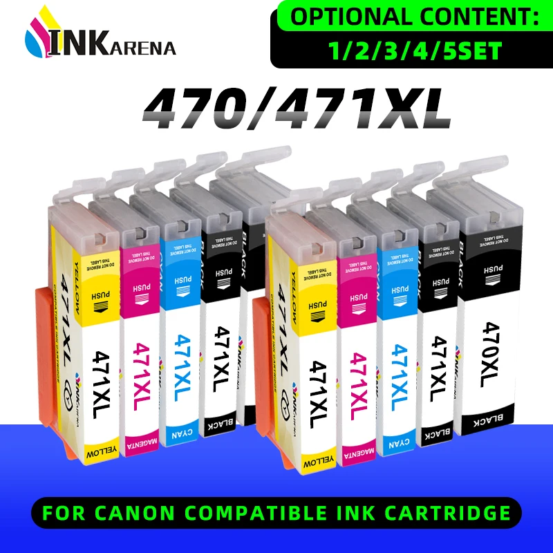 Compatible Ink Cartridge for Canon 470 471 PGI-470 CLI-471 for PIXMA MG6840 MG5740 MG 6840 MG 5740 TS5040 TS6040 Printers