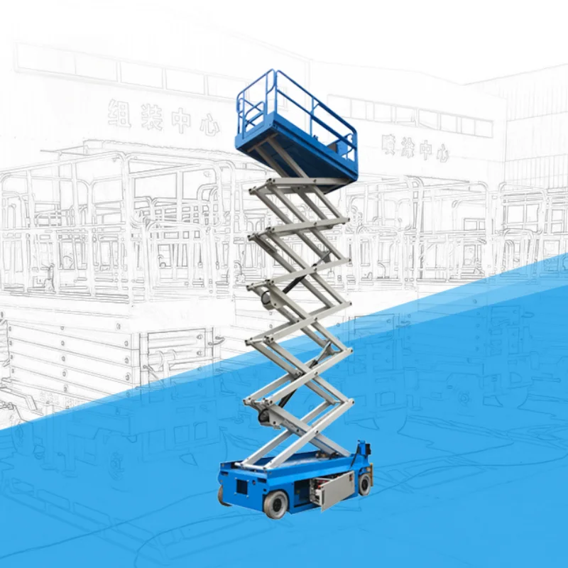 YG 6m Scissor Lift Platform 12m Man Lifting Automatic Scissor Lift Hydraulic Scaffolding Self Propelled Warehouse Lifting Table