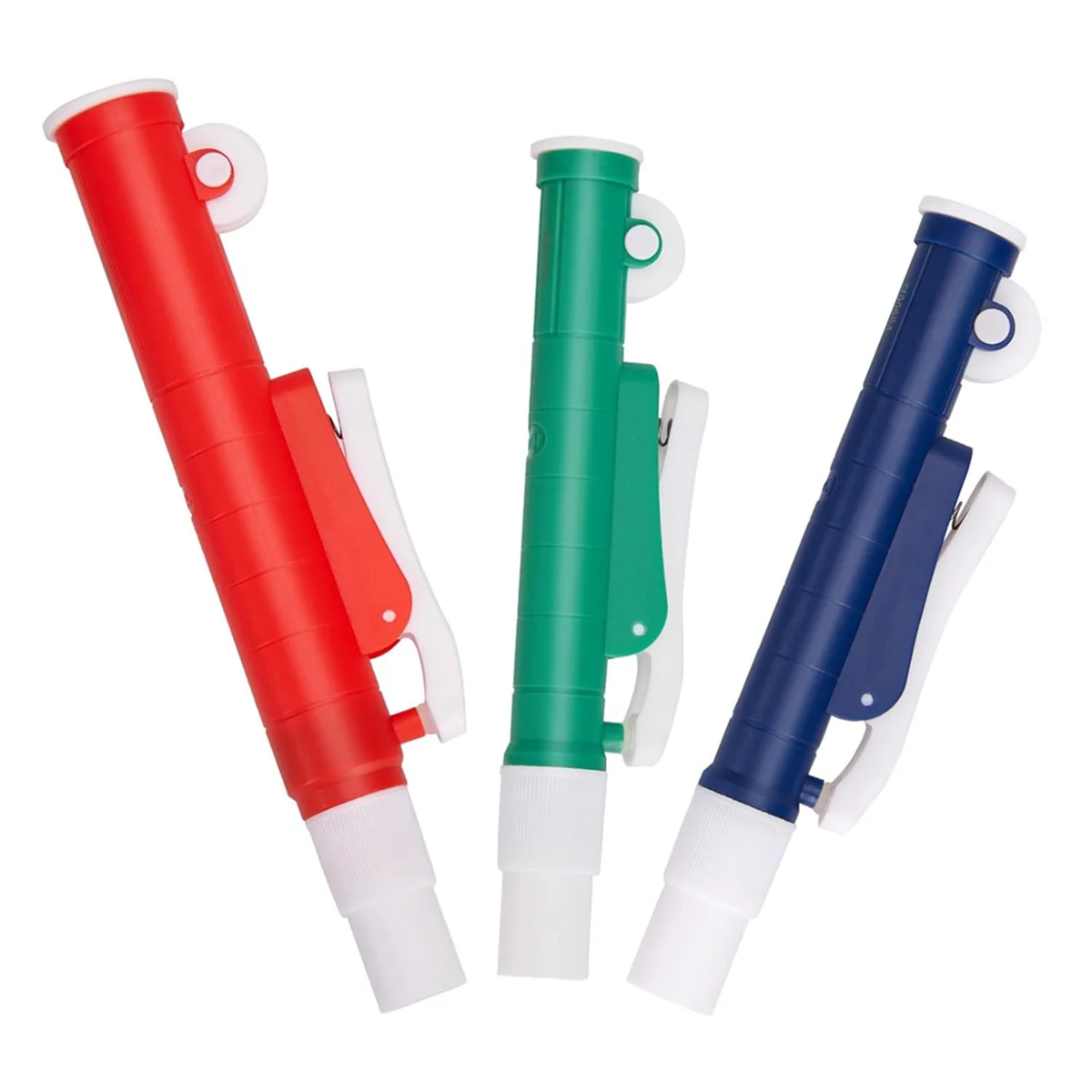 

Pipette Pumps, 3pcs Lab Handheld Pumps: 2ml Blue, 10ml Green, 25ml Red, Fit Glass or Plastic Pipettes