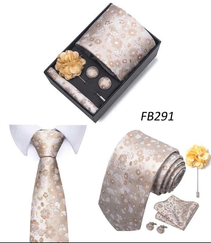Neue Designer Blau Rot Grün Paisley Krawatten Für Männer Hochzeit Party Krawatte Luxus Krawatte Einstecktuch Cufllink Brosche Set – Detail 31