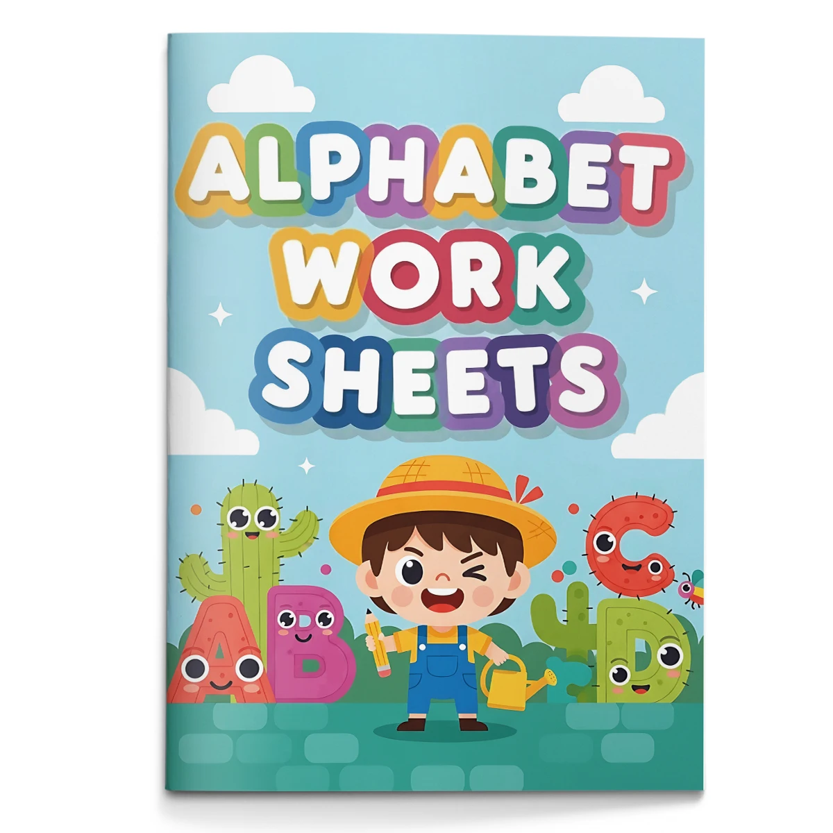 Children's alphabet coloring book, cute cartoon patterns, preschool early education workbook, boost your baby's hands-on skills