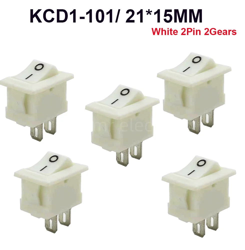 

10 шт., переключатель для лодки, переключатель диспенсера воды KCD1-101, 6A, 250 В, аксессуары, электронный переключатель взвешивания, черный, 2 фута, 2 передачи