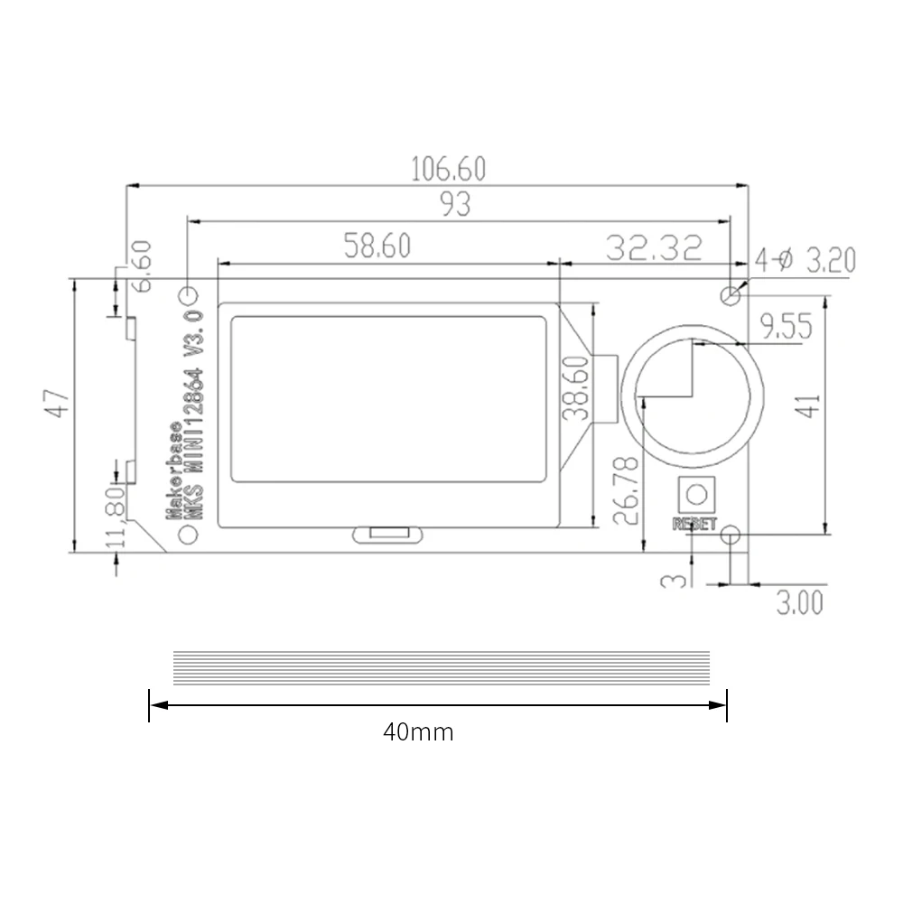 Makerbase MKS MINI12864 V3 LCD Smart Display Screen 3D Printer Parts MKS SKR VORON Mini 12864 Intelligent Control Screen