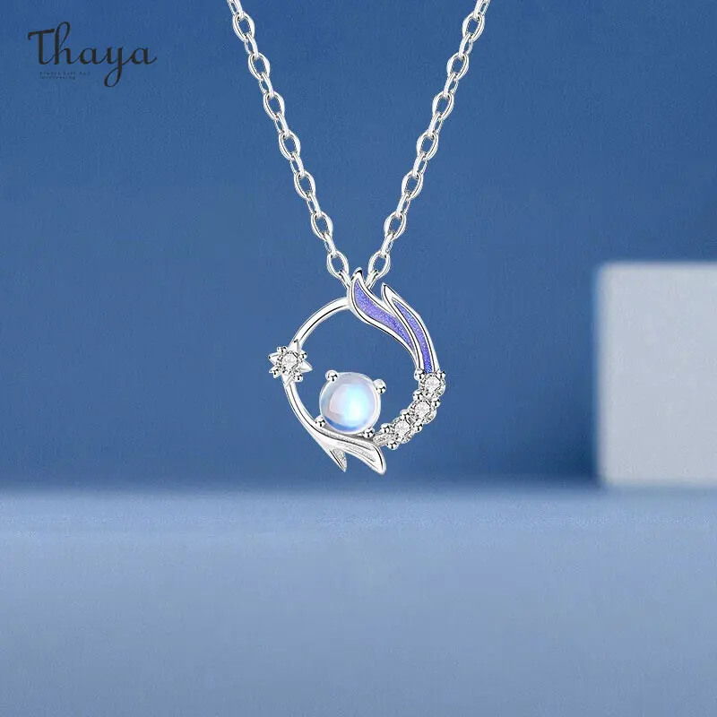 Женские ожерелья Thaya Moonstone, ожерелье с подвеской из чистого серебра S925 для женщин, элегантное модное ювелирное украшение для вечеринок, брендовое изделие
