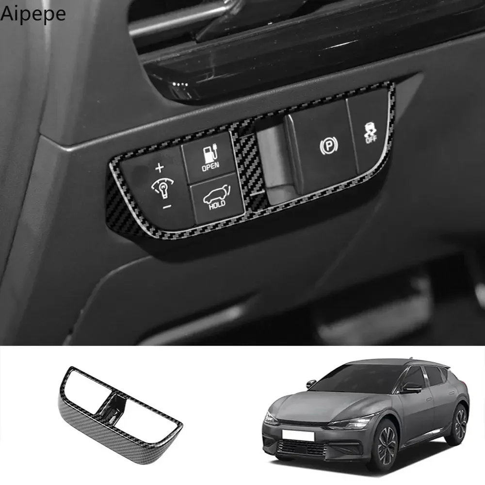 

For Kia EV6 GT 2022 2023 ABS Carbon Fiber Car Headlight Adjustment Switch Left Control Button Cover Trim Accessories