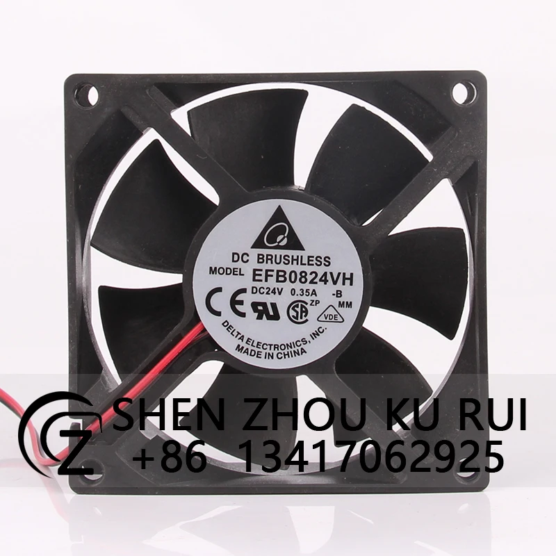 Case Fan for Delta EFB0824VH 80*80*25mm 24V 0.35A 8025 Dual Ball Bearing Inverter Large Air Volume Cooling Fan