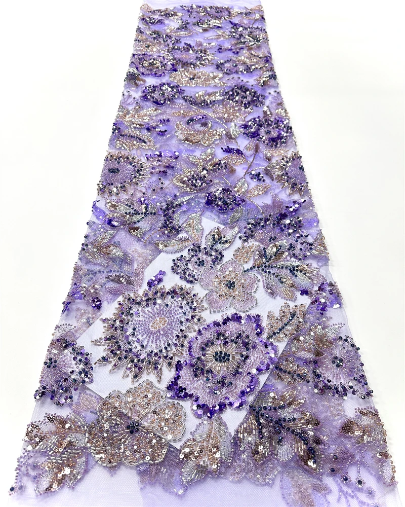 

Африканское сетчатое кружево с блестками, африканская кружевная ткань, высокое качество, 5 ярдов, расшитая бисером, нигерийская французская тюль, кружевная ткань для свадьбы