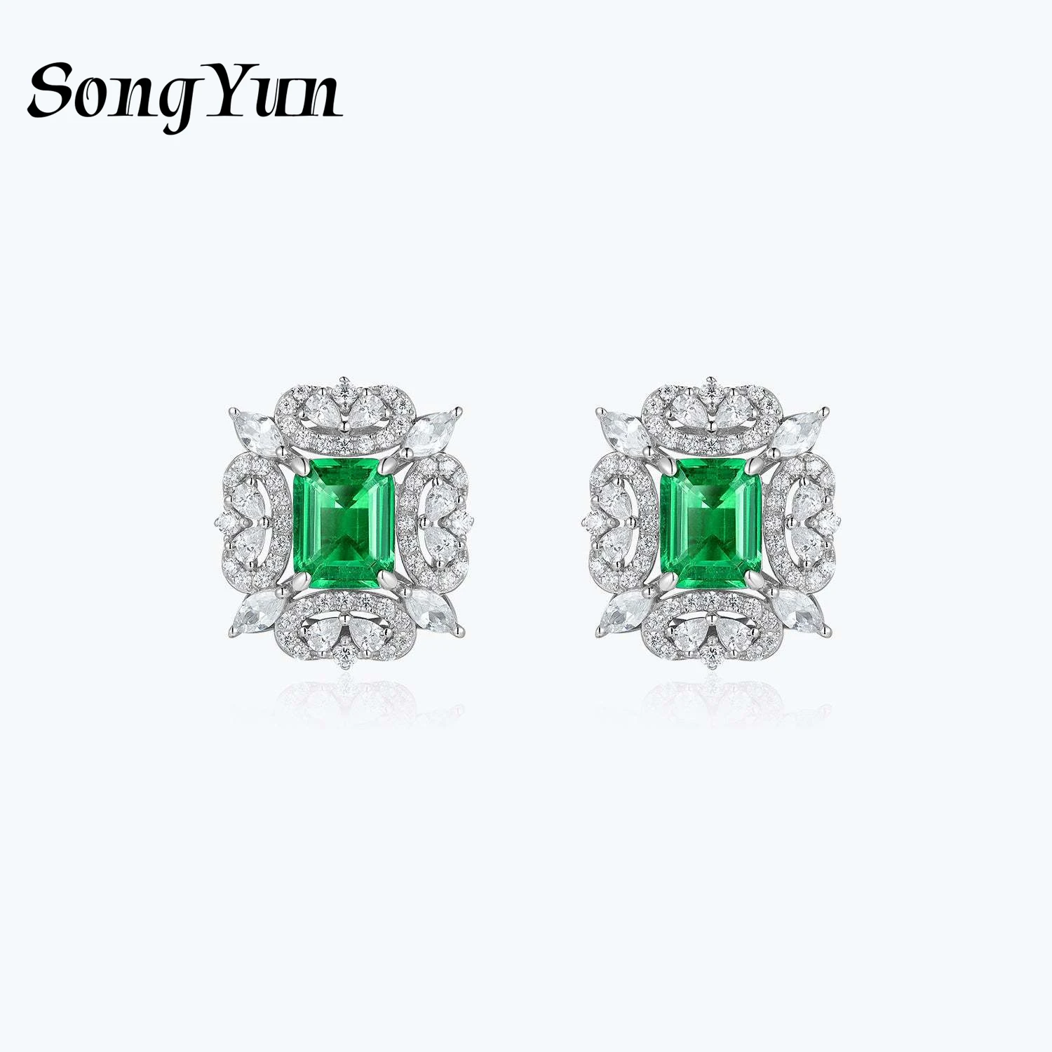 

SONGYUN Luxury Jewelry 925 Sterling Silver Earrings Cubic Zirconia 7A Hoop Vacation for Girls Rhodium Plated Fine Jewelry Earrin