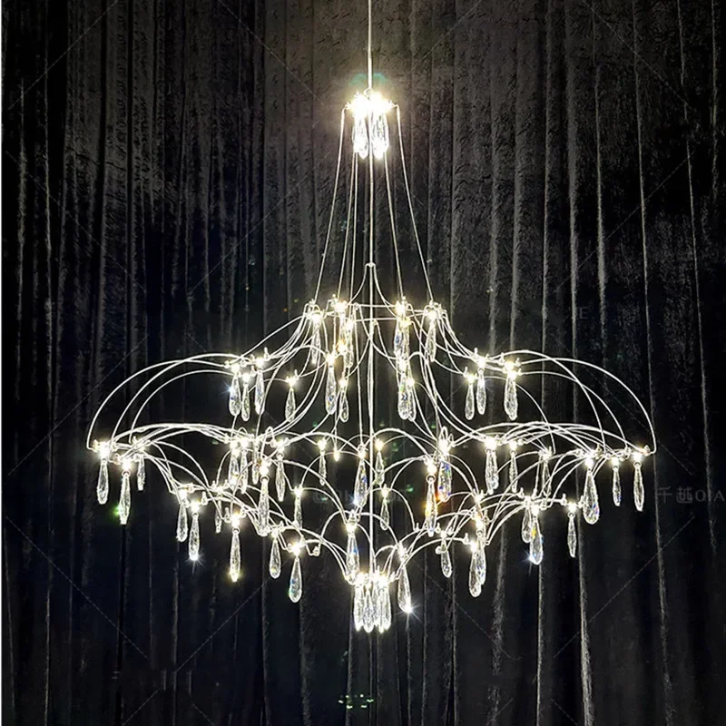 Modern Luxury French Crystal LED Chandelier Living Room Dining Bedroom Bar Villa Lighting Creative Designer Decor Hanging Lamps