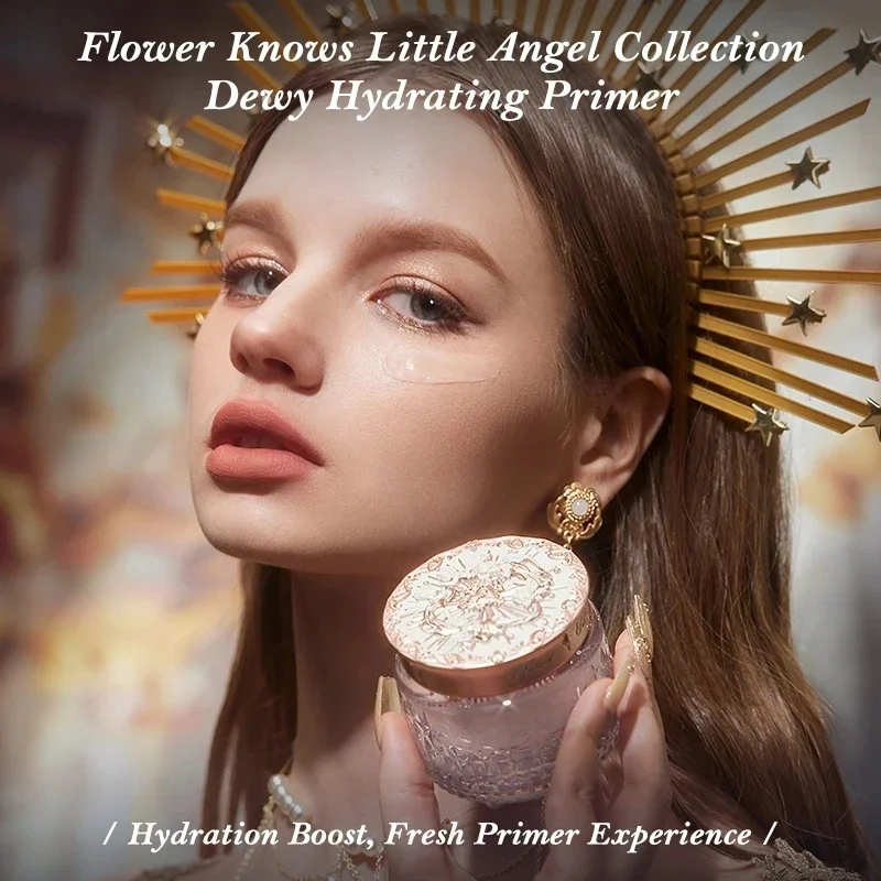 Flower Knows Little Angel-imprimación de maquillaje Facial, control de aceite, hidratante de larga duración, base vegana, imprimación, Cosméticos de maquillaje