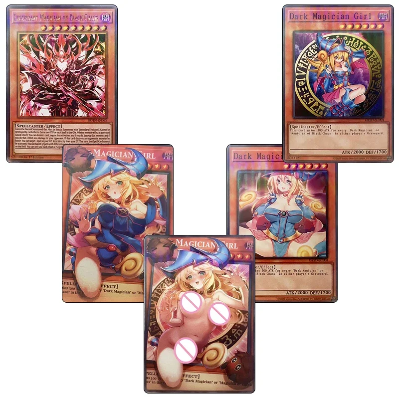 

DIY Homemade Yu-Gi-Oh! Anime Black Magician Girl character Bronzing collection flash card Cartoon toys Christmas gift