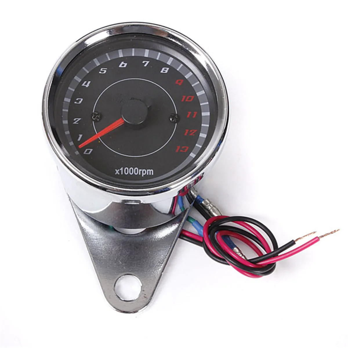 12V 60mm Silver Motorcycle Speedometer Tachometer Odometer Rev Counter 0-13000 RPM