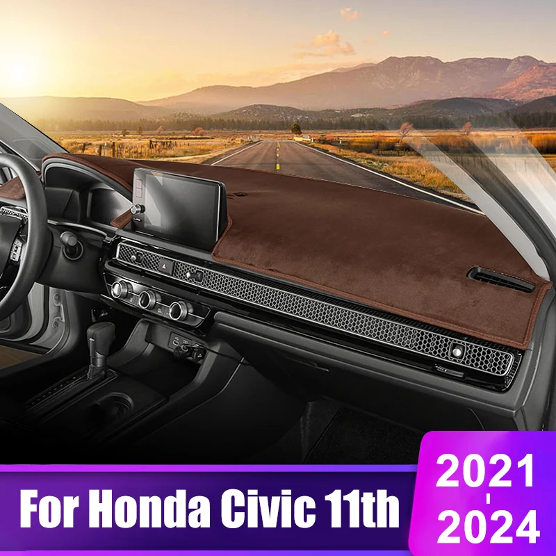 For Honda Civic 11th Gen 2021 2022 2023 2024 Civic 11 Car Dashboard Cover Instrument Desk Sun Shade Non-slip Pad Accessories