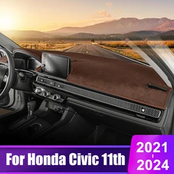 For Honda Civic 11th Gen 2021 2022 2023 2024 Civic 11 Car Dashboard Cover Instrument Desk Sun Shade Non-slip Pad Accessories