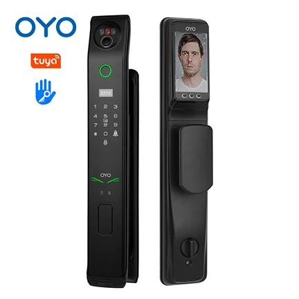 

July003 OYO Home Security RFID Card Digital Door Lock Digital WiFi Electronic Fingerprint Keyless Smart Door Lock With Camera