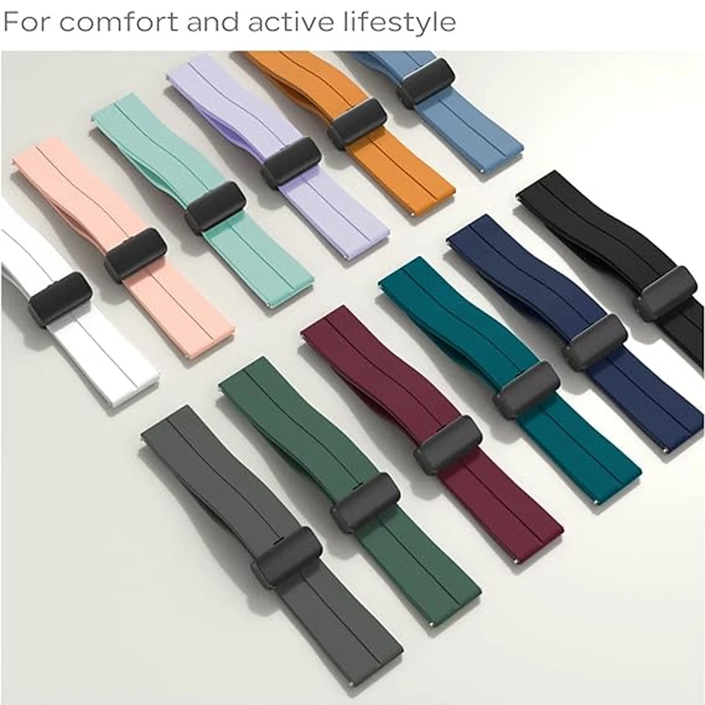 حزام المشبك المغناطيسي للغارمين فيفيفاكتيف 6 5/Foreunner 570 42 47 مللي متر 265 255 سوار سيليكون 20 22 مللي متر الرياضة الفرقة Garmin Venu 3