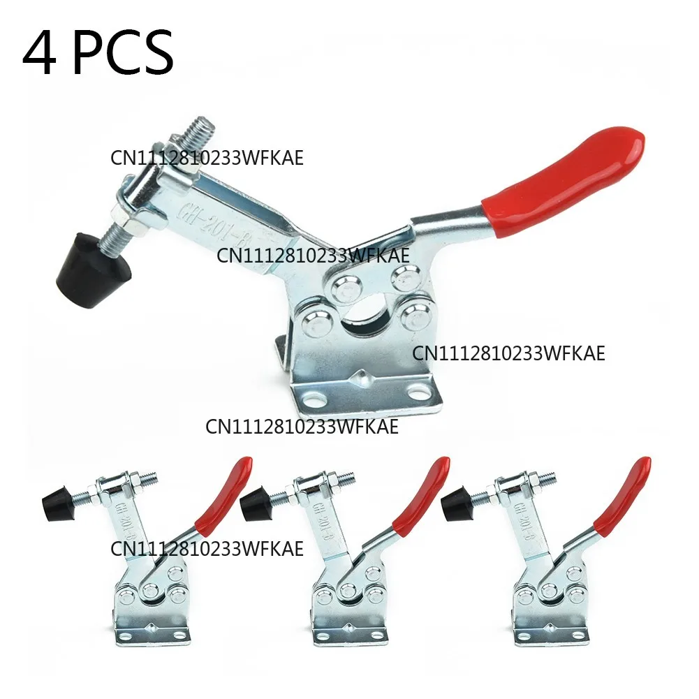 4PCS GH-201B Toggle Clamps 100kg Quick Release Horizontal Clamps Locking Lever Fastener Hand Tools Woodworking Clips