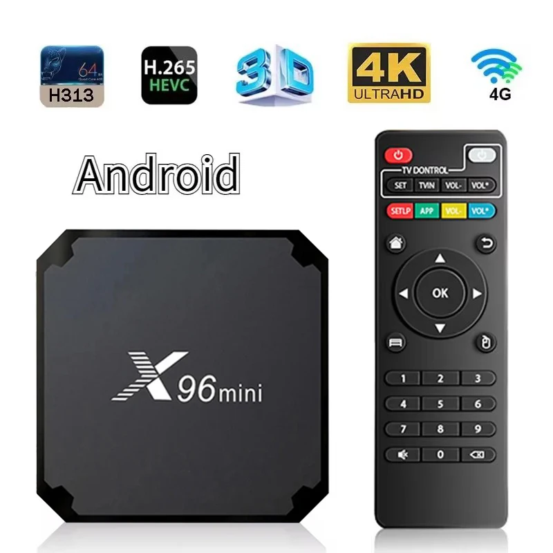 Lecteur multimédia intelligent X96 Mini TV Box, H313 S, Façades Core, 2 Go, 64 Go, 4G, WiFi, HD, 4K, 3D, H. 265, Iptv, Android 11