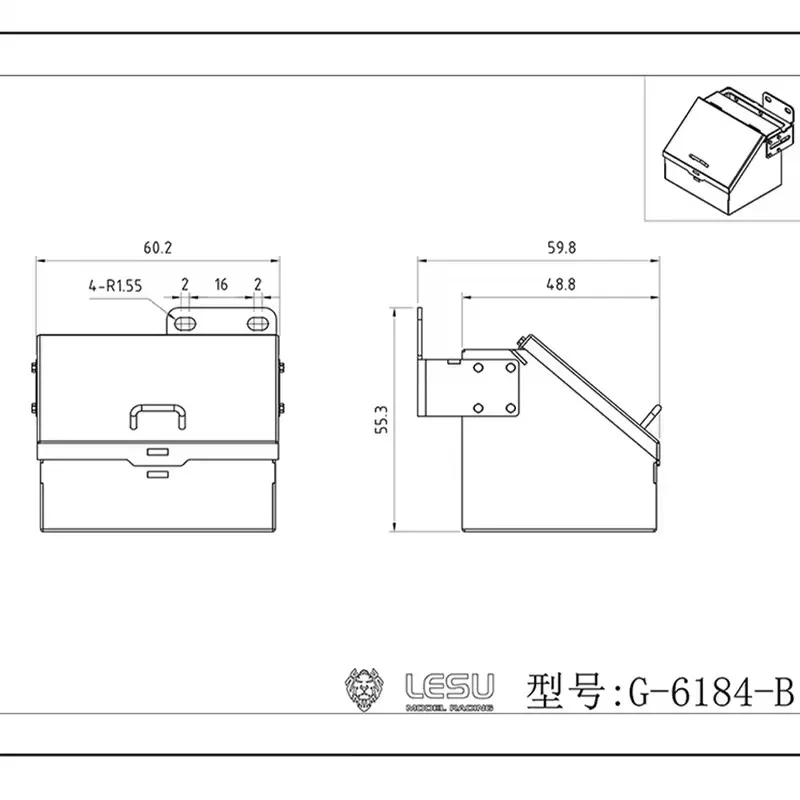 1/14 RC jouet camion boîte à outils en métal conteneur cadre garniture LESU G-6184-B pour Tamiya Rc 1/14 tracteur camion série pièces accessoires