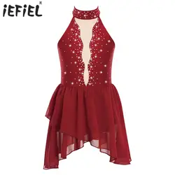 Kids Girls Ballet Leotard Dress Figure Ice Sksting Dancewear Sleeveless Dance Performance Salsa Rumba Tango Jazz Stage Costume