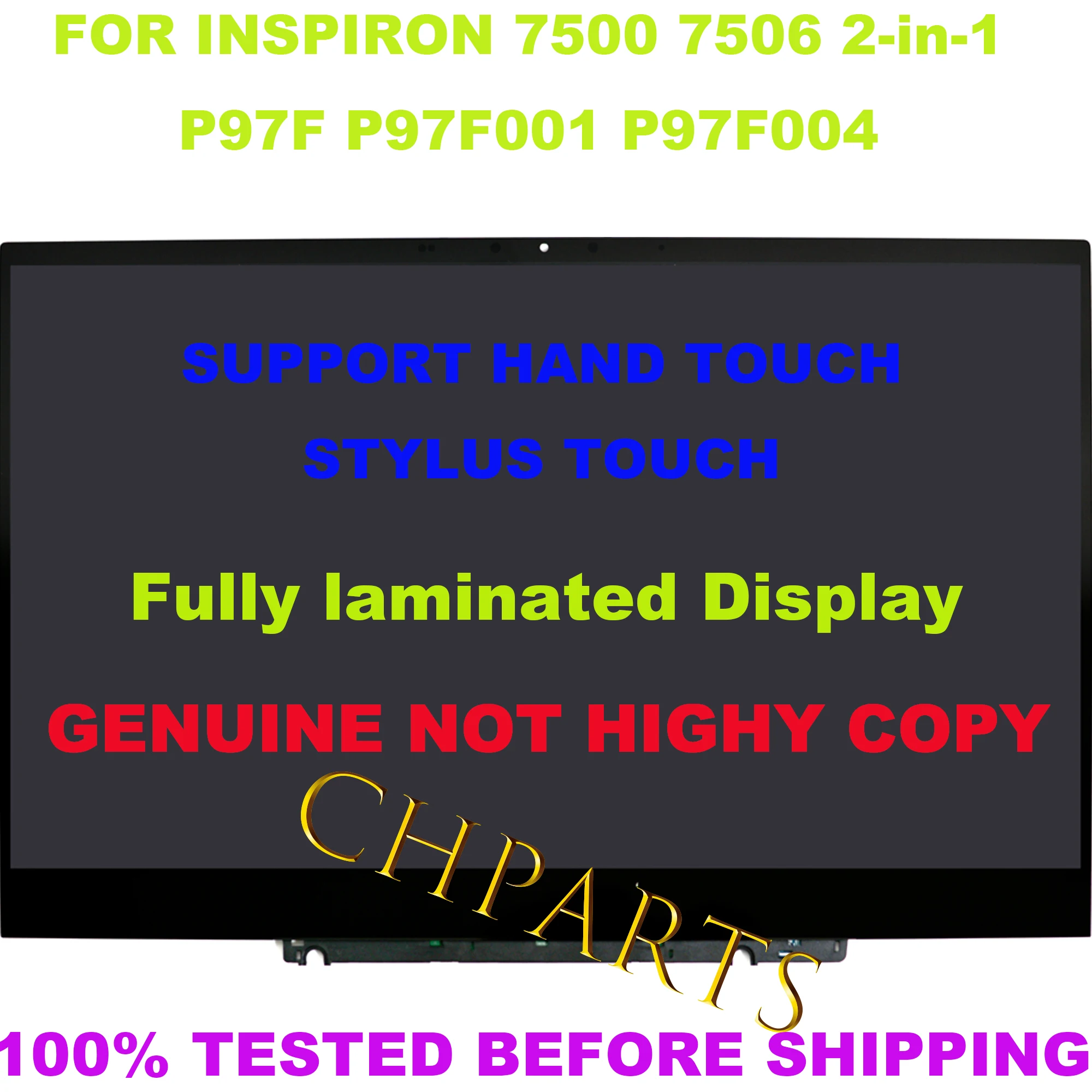 Substituição Display Lcd Tela de Toque 8536h X03gc2 B156han02.0 Fhd para Dell Inspiron 7500 7506 2-em1 P97f P97f001 P97f004 15.6