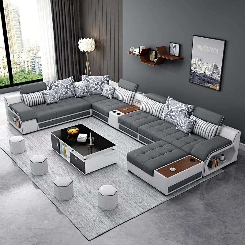 Sofa No-wash Fabric Sofa Modern Simple and Versatile Living Room Furniture Size Combination