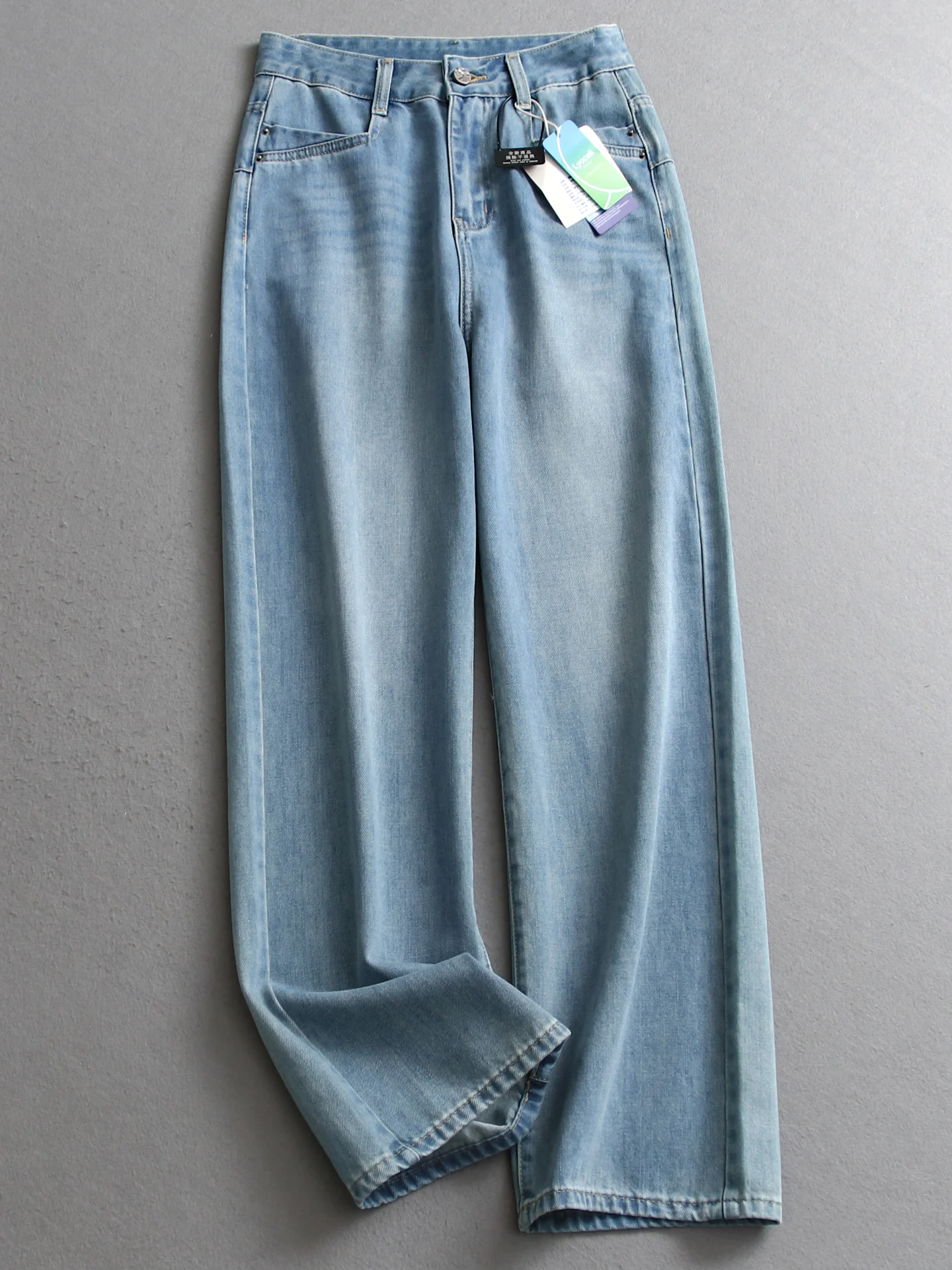 

Retro High Waist Loose Straight Leg Jeans Women's Long Pants Wide Leg Casual Cotton Color Spring Autumn Winter