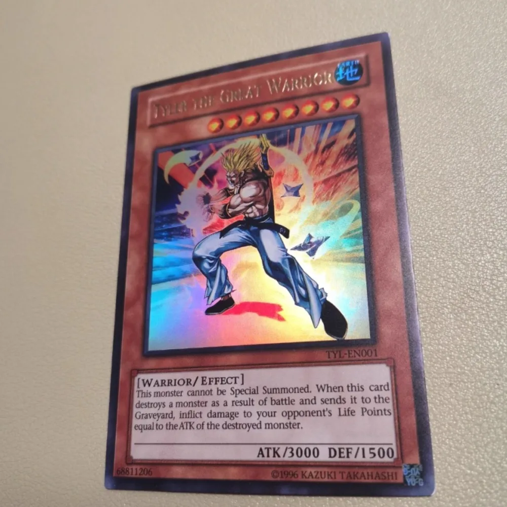 DIY Yu-Gi-Oh! Tyler The Great Warrior Single Card Four Types of Flashes Anime Peripheral Game Collection Card Holiday Gift