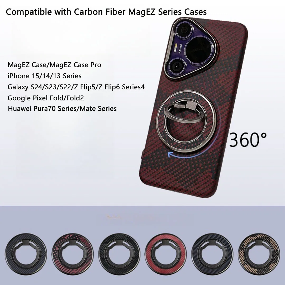 ACC-uchwyt pierścieniowy do telefonu z włókna węglowego magnetyczny uchwyt do telefonu kompatybilny z pierścieniem MagSafe dla iPhone huawei samsung xiaomii